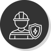 Engineering Protection Glyph Due Circle Icon Design vector
