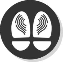 Footprint Glyph Shadow Circle Icon Design vector