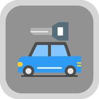 Rental Car Flat round corner Icon Design vector