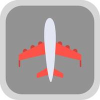 Plane Flat round corner Icon Design vector