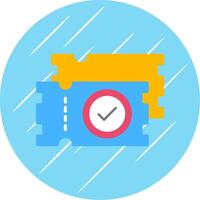 Tickets Flat Circle Icon Design vector