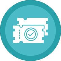 Tickets Glyph Due Circle Icon Design vector