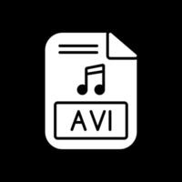 Avi Glyph Inverted Icon Design vector