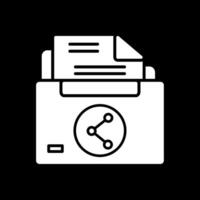 Sharing File Glyph Inverted Icon Design vector