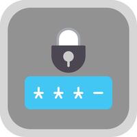 Password Flat round corner Icon Design vector