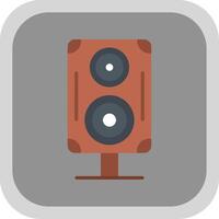 Speakers Flat round corner Icon Design vector
