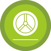 Steering Wheel Glyph Due Circle Icon Design vector