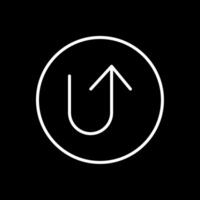 U Turn Line Inverted Icon Design vector