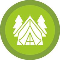 Tent Line Shadow Circle Icon Design vector