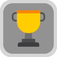 Trophy Flat round corner Icon Design vector