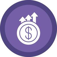 Earning Growth Glyph Due Circle Icon Design vector