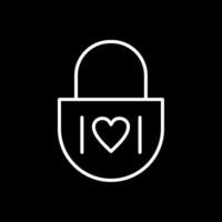 Heart Lock Line Inverted Icon Design vector