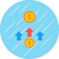 dinero crecimiento plano circulo icono diseño vector