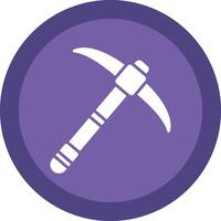 Pickaxe Glyph Due Circle Icon Design vector