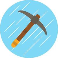 Pickaxe Flat Circle Icon Design vector