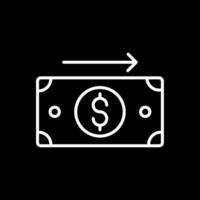 enviar dinero línea invertido icono diseño vector