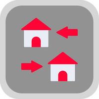 Change Of Housing Flat round corner Icon Design vector