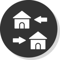 Change Of Housing Glyph Shadow Circle Icon Design vector