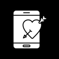 Cupid Glyph Inverted Icon Design vector