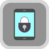 Mobile Security Flat round corner Icon Design vector