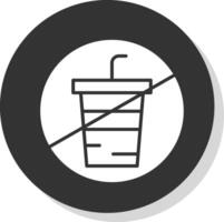 No Drink Glyph Shadow Circle Icon Design vector