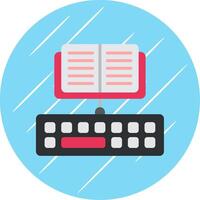 Typing Flat Circle Icon Design vector