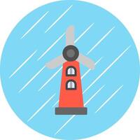 Windmill Flat Circle Icon Design vector