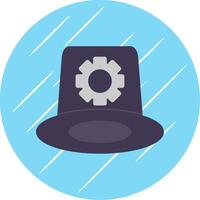 Whitehat Flat Circle Icon Design vector