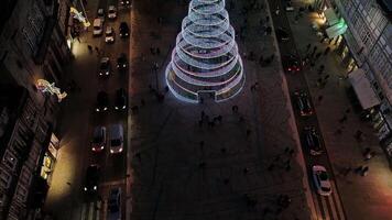 Christmas City Tree Aerial View video