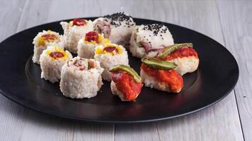 gustoso Sushi giapponese cibo video