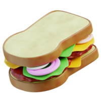 sanduíche 3d ícone png