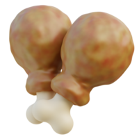 Chicken Leg 3D Icon png