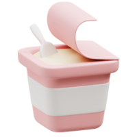 yogur 3d icono png