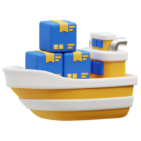 Cargo Ship 3d icon png