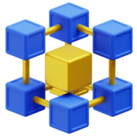 blockchain 3d ícone png