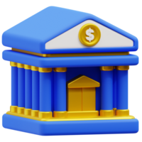 ícone 3d de construção de banco png