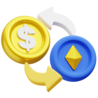 cambio de dinero icono 3d png