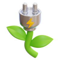 verde elettricità 3d icona png