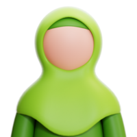 hijab mujer 3d icono png