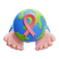 mundo cáncer día 3d icono png