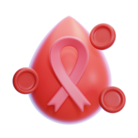 blood cancer ribbon 3d icon png