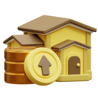 casa valor crecimiento 3d icono png