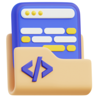 codificación carpeta 3d icono png