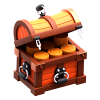 Open Treasure Chest 3D Icon png