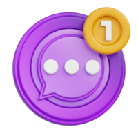 mensaje notificación 3d icono png