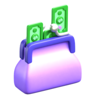 Geldbörse 3D-Symbol png