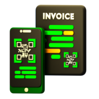 Scan Invoice 3d Icon png