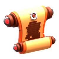 Open Roll Paper 3D Icon png