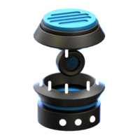 dedo seguridad 3d icono png