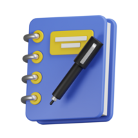 Notebook 3d icon png